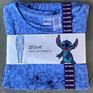 New Disney Stitch 2 Piece Pajama Set XXL Short Sleeve